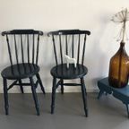 Vintage Zweedse Pinstoelen Blauw thumbnail 9