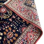 Handgeknoopt Floral Vloerkleed Vierkant 160X205Cm Wol Katoen Donkerblauw Perzisch Tapijt thumbnail 2
