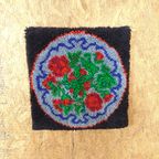 Wandkleed Bloemen Zwart, Wandtapijt Vintage thumbnail 4