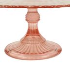 Grote Roze Taartschaal Standaard Depression Glass Art Deco 30Cm thumbnail 6