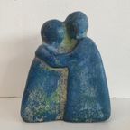 Blauw Sculptuur Beeld "de Knuffel" thumbnail 7