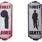 Toilet "Gents - Ladies" Metalen Platen. thumbnail 3