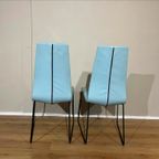 2X Montis Ivy Eetkamerstoelen - Blauw - Leder - Design thumbnail 5