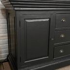 Oude Kast, Ladekast, Toonbank, Dressoir, Winkelkast. Zwart thumbnail 8