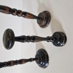 Set Van 3 Antieke Hoedenstandaard Pruiken Standaard thumbnail 5