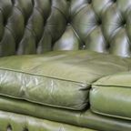 Stijlvolle, Engelse Groene Rund Lederen Ruime 2.5 Zits Chesterfield Bank thumbnail 13