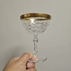 Vintage Champagnecoupes Loodkristal Drache Modell Gouden Randje (Set Van 6) thumbnail 8