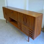 Prachtige Vintage Palissander Lowboard Dressoir 249 Cm thumbnail 10