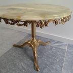 Vintage Messing Coffee Table With Marble Top thumbnail 2