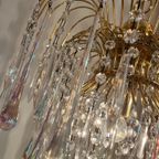 Murano Opaline Teardrop Hanglamp Kroonluchter Vintage Kristal thumbnail 5