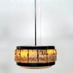 Vintage 70’S Hanging Pendant - Solid Glass (No Cracks) - Original And Including Ceiling Canopy thumbnail 3