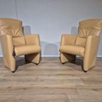 2X Jori Vinci Fauteuils - Geel - Leder - Design - Topstaat thumbnail 2