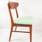 5 Farstrup Deense Houten Stoelen Nieuw Gestoffeerd Groen thumbnail 17