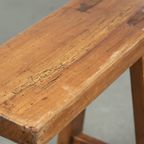 Tijdloze Franse Brocante Halbank/ Bankje Voor Aan De Eettafel Met Een Geweldige Uitstraling thumbnail 11