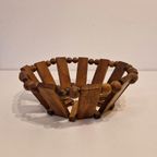 Jaren 60 Teakhouten Schaal Vintage Fruitschaal Mand thumbnail 6