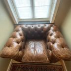 Vintage Chersterfield Club Fauteuil Cognac Leer thumbnail 7
