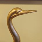 Grote Messing Kraanvogels Kraanvogel Vogels Vogel Vintage thumbnail 5