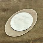 Italiaanse Vintage Ovale Spiegel Met Taupe Getint Glas thumbnail 7