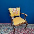 Retro Vintage Ronde Kruk, Blauwe Stoffering, Hairpinlegs thumbnail 7