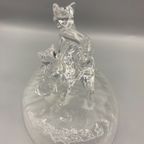 Decoratie Object Kristallen Poes Met Kitten D'arques France thumbnail 6