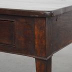 Schitterende Antieke Zuid Europese Kastanjehouten Salontafel Met 2 Lades thumbnail 9