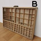 Brocante, Bruine Antieke Houten Letterbak, Wanddecoratie B thumbnail 6