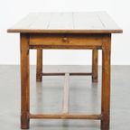 Prachtige Antieke Franse Boeren Eettafel Van Eikenhout Met 2 Lades En Originele Details thumbnail 9