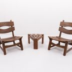 1970’S Vintage Dutch Design Stained Oak Chairs By Dittmann & Co For Awa thumbnail 14