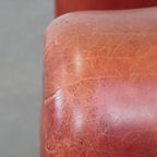 Klassieke, In Goede Staat Verkerende Gladde Rundleren Engelse Chesterfield Clubfauteuil thumbnail 4