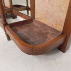 Staande Art Deco Wandkapstok Met Spiegels En Marmer Platen, Jaren 30 thumbnail 17
