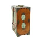Chinese Juwelenkist Sierraden Doos Jade Palissander Messing Vintage thumbnail 11