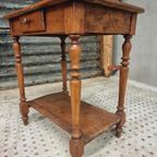 Antiek Brocante Tafeltje Sidetable Met Lade 70 X 73 Cm thumbnail 12