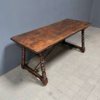 Antieke Spaanse Kastanjehouten Tafel thumbnail 9