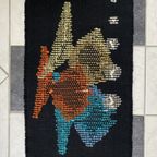 Wall Rug With Fish Decor 1960 100% Wool Old Store Stock thumbnail 10