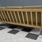 Green Fabric And Wood 3 Seat Sofa 1960s thumbnail 10