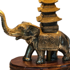 Vintage - Olifant - Verzilverd - Tafellampje - 60's thumbnail 8