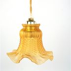 Vintage Glazen Lampenkapje Amber – Gerokt thumbnail 3