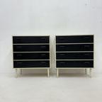 Set Of 2 Chest Of Drawers Black And White , 1970S thumbnail 2