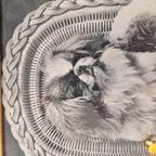 Vintage Lijstje Met Foto Zwart Wit Van Een Hond thumbnail 4