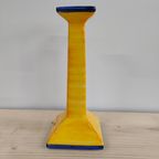 Kaarsenstandaard Kandelaar Geel Blauw Geglazuurd Portugees thumbnail 3