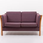 Vintage Danish Design Two Seat Sofa / 2 Zitsbank In Aubergine Wool thumbnail 3