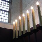 Grote Antieke Ijzeren Staande Kerk-Lamp/Kandelaar Met 7 Lichtpunten thumbnail 3