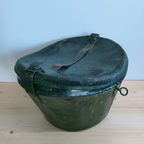 Decoratieve Zwartlederen Hoedendoos thumbnail 6