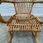 Elegante, Vintage Rotan Schommelstoel - Japandi, Bohemian. thumbnail 6