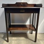 Vintage Tafeltje In Art Deco Stijl In Donker Gebeitst Hout thumbnail 2