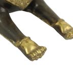 Grote Tempelleeuw Verguld Brons Beeld Thailand Singha Foo Dog 27cm thumbnail 3