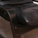 High-Back Scandianavian Lounge Chair / Fauteuil - Leder thumbnail 9