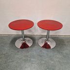 Set Retro Bijzettafel Nachtkastjes Tulpvoet Jaren 70 Stijl thumbnail 7