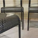 Vintage Set Van 4 Metalen Stoelen, Zwart, Perforated Metal thumbnail 9