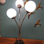 Vintage Bollenlamp Tafellamp Bureaulamp Lamp Bollen Chrome Glas thumbnail 2